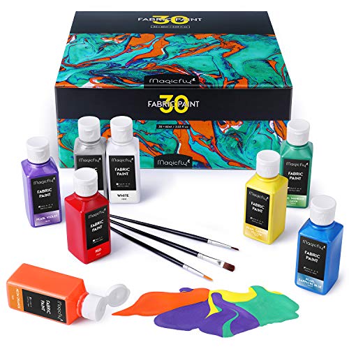 Magicfly Soft Pintura para Tela Textil Ropa Permanente Juego de 30 Colores 60 ML, Lavable & No se Necesita Calefacción, para Pintar Camisetas, Lona, Bolsas, Vaqueros, Zapatillas Magicfly Soft Pintura para Tela Textil Ropa Permanente Juego de 30 Colores 60 ML, Lavable & No se Necesita Calefacción, para Pintar Camisetas, Lona, Bolsas, Vaqueros, Zapatillas
