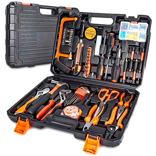 Maletín de Herramientas, 102 Kit Caja Herramientas Portátil Universal de Reparación Multifuncional Juego de Herramientas Con llaves de vaso,Martillo,Alicates,Destornilladores,Tacos,Tornillos,Metro Maletín de Herramientas, 102 Kit Caja Herramientas Portátil Universal de Reparación Multifuncional Juego de Herramientas Con llaves de vaso,Martillo,Alicates,Destornilladores,Tacos,Tornillos,Metro