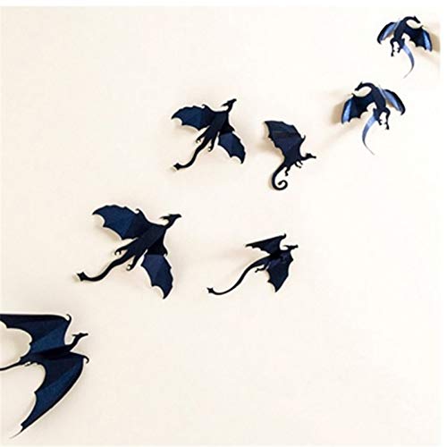 Mallalah 3D Etiqueta de La Pared Dragones Juego de Tronos Wallpaper Arte Pegatinas Artesanías Decorativas Fiesta de Decoración Infantil（7pcs）