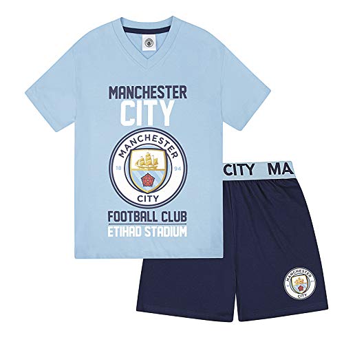 Manchester City FC - Pijama corto para niño - Producto oficial - 12-13 años