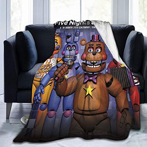 Manta de Five Nights At Freddy's, súper suave, acogedora, mullida, cálida, ligera, pelo largo, para decoración de sofá y cama, 125 x 150 cm