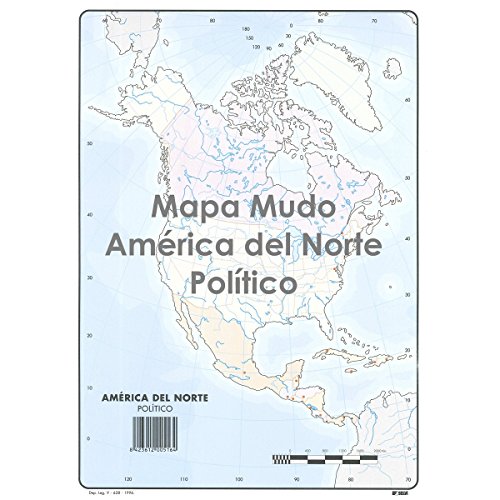 Mapa Mudo SELVI Color Din-A4 América Del Norte Político, Caja x50