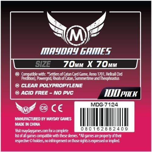 Mayday 70 x 70 mm Board Game Sleeves - Small Square