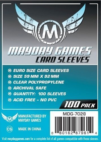 Mayday Games 59 x 92 mm Sleeves Euro Card Game (Pack of 100)