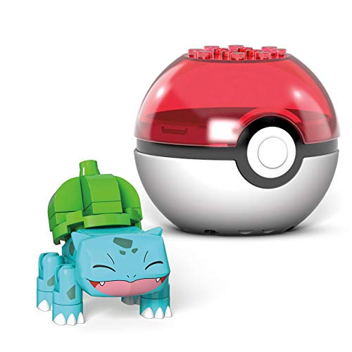 Mega Construx- Pokémon Bulbasaur Poké Ball y Figura para Construir, 30 Piezas, Multicolor (Mattel GVK61)