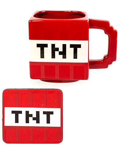Minecraft Juego de tazas y posavasos TNT, regalos navideños para jugadores Minecraft Juego de tazas y posavasos TNT, regalos navideños para jugadores