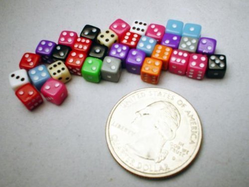 Miniature Dice: Assorted Opaque 5mm d6 (30) by Koplow Games