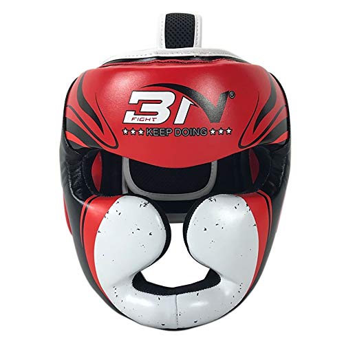 MiOYOOW Protector de cabeza para boxeo de piel, para boxeo, kickboxing tailandés MiOYOOW Protector de cabeza para boxeo de piel, para boxeo, kickboxing tailandés