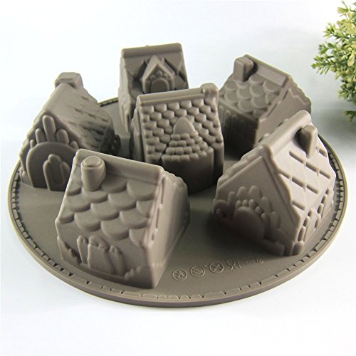 MKNzone 1 moldes de Silicona DIY, Tartas, Chocolate - Forma de la casa, Entrega de Color Aleatorio(26 X 26 X 6.3 cm)