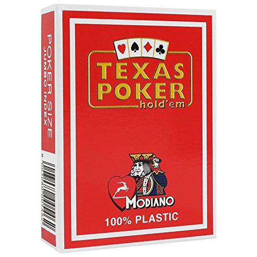 modiano 300546 cartes texas poker jumbo en pvc rouge