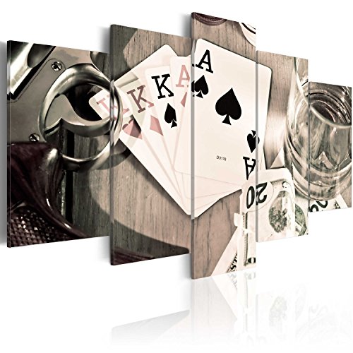 murando - Cuadro en Lienzo 225x112 cm Juego de Cartas Impresión de 5 Piezas Material Tejido no Tejido Impresión Artística Imagen Gráfica Decoracion de Pared Bronceado i-B-0001-b-p murando - Cuadro en Lienzo 225x112 cm Juego de Cartas Impresión de 5 Piezas Material Tejido no Tejido Impresión Artística Imagen Gráfica Decoracion de Pared Bronceado i-B-0001-b-p