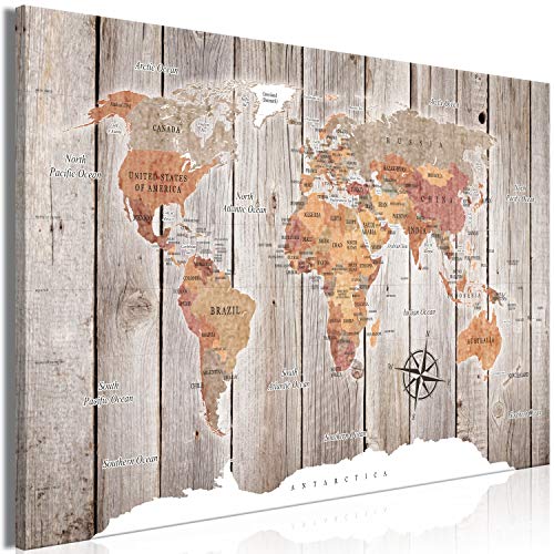 murando Cuadro Mega XXXL Mapamundi 165x110 cm Cuadro en Lienzo en Tamano XXL Estampado Grande Gigante Imagen para Montar por uno Mismo Decoración De Pared Impresión DIY Madera k-C-0050-ak-b