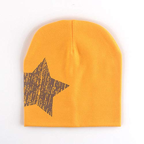 N-N Gorro De Bebé Fashion Star Gorro De Manga para Niños Gorro De Bebé para Niñas Gorro De Punto para Niños Sombrero De Algodón para Niños Chapeau Accesorios De Ropa para Bebés-Dark_Yellow_40X55_Cm