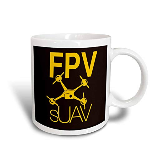 N\A Drone Negro y Amarillo con Taza de cerámica FPV