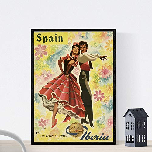Nacnic Poster Vintage. Cartel Vintage de Europa. Viaja a España. Tamaño A3