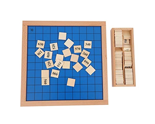 Natureich Montessori Matemáticas 10 – 1000 Puzzle de madera para aprender números con números coloridos a partir de 3 años para desarrollar habilidades