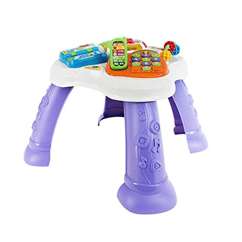 NBVCX Home Renovation Child Interactive Toy Multifunctional Fun Learning Table Baby Game Table Early Education Educational Toys Early Development Activity Toys (Color : Purple Size : 33x33x35.5cm)