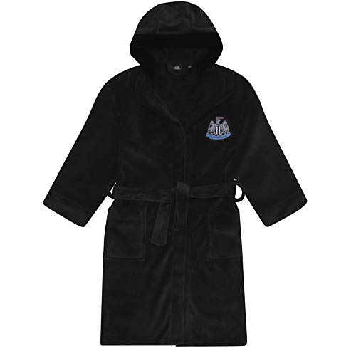 Newcastle United FC - Batín con Forro Polar y Capucha para niño - Producto Oficial - Negro - 9-10 años
