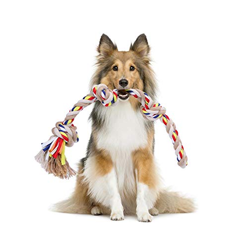 Nobleza - Cuerda de Juguete para Perros 100% algodón, beneficiosa para la Salud Mental del Perro, la Salud Dental y la Limpieza de los Dientes, Tipo de Perros, Beige y marrón Nobleza - Cuerda de Juguete para Perros 100% algodón, beneficiosa para la Salud Mental del Perro, la Salud Dental y la Limpieza de los Dientes, Tipo de Perros, Beige y marrón