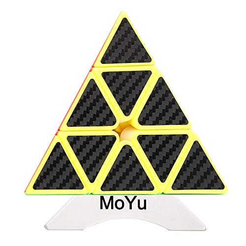 OJIN MoYu MoFang JiaoShi Cubing Classroom Meilong Sticker de Fibra de Carbono Pyraminx, Triángulo piramidal Tetraedro de Cuatro Ejes Puzzle Cube Smooth Cube Toy (Pyraminx)