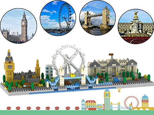 OneNext Londres Skyline Colección Modelo Arquitectura Bloques de construcción 1100pcs Nano Mini Bloques DIY Kit de Juguetes de Bricolaje Regalo para niños y Adultos