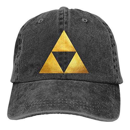 ONGH Zelda Triforce Golden Dad Denim Hats Vintage Gorra de béisbol Ajustable Men