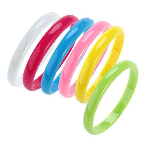 OULII Pulseras de plástico de Color Brazalete Candy Bracelet Party Favors (Colores al Azar) Pack 6pcs