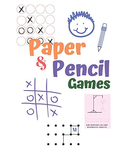 Paper & Pencil Games: Paper & Pencil Games: 2 Player Activity Book, Blue | Tic-Tac-Toe, Dots and Boxes | Noughts And Crosses (X and O) | Hangman | Conncet Four-- Fun Activities for Family Time