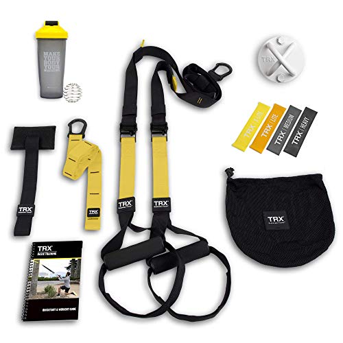 Paquete de entrenamiento en el hogar todo en uno TRX: Incluye entrenamiento en suspensión todo en uno, de interior Paquete de entrenamiento en el hogar todo en uno TRX: Incluye entrenamiento en suspensión todo en uno, de interior
