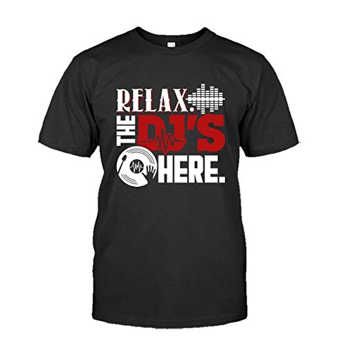 Patisaner Camiseta genérica Men's Relax The DJ is Here Imprimir Camiseta gráfica Personalizada de Manga Corta