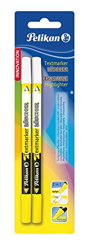 Pelikan 456 - Pack de 2 marcadores resaltadores borrables, color amarillo