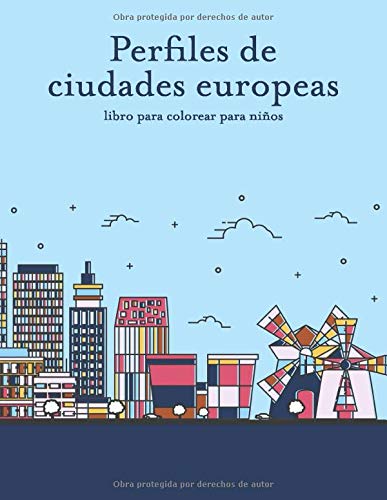 Perfiles de ciudades europeas libro para colorear para niños
