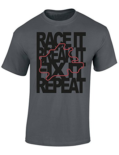 Petrolhead: Race It Break It Fix It Repeat - Camiseta Motor - Regalo Hombre - T-Shirt Racing - Camisetas Coches - Tuning - Moto - Coche - Car - Cafe Racer - Biker - Rally - JDM - Unisex (M)