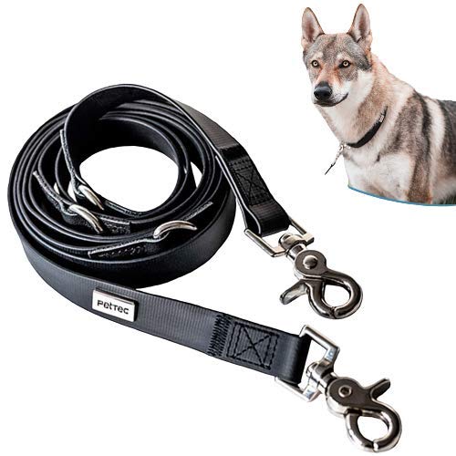 PetTec Correa de Perro de 2m, Edición Fina, Cómoda y Resistente, Fabricada con Trioflex Resistente; para Perros de hasta 50 kg de Tamaño; Proporciona Seguridad, Protección y Control (Negro)