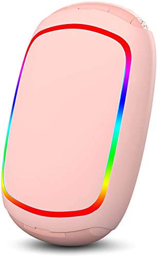 PEYOU Calentador de Manos Recargable[7 Color Luces], 7800mAh Cargador Portatil Banco de Energía USB, Doble Lado Calentadores Reutilizables, Regalo de Navid para Familia Amigos