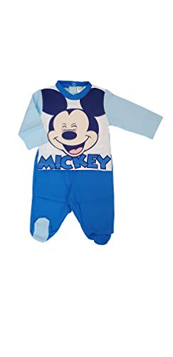 Pijama Mickey Mouse de dos piezas con pies de manga larga de algodón Jersey Disney para recién nacido varios modelos Azzurro B2wd101407 6- 9 meses