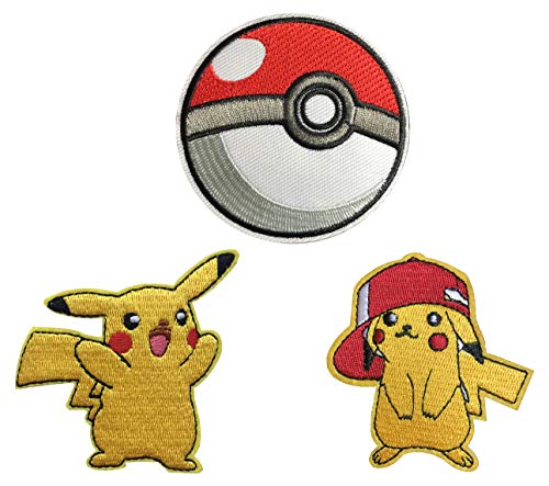 Pokemon Go Pokeball Pikachu parche hierro bordado de Applique Cartoon Comic Collection Pokemon Go Pokeball Pikachu parche hierro bordado de Applique Cartoon Comic Collection