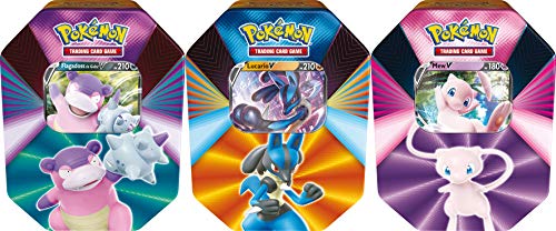 Pokémon - Juego de Cartas coleccionables (Modelo Aleatorio Flagadoss de Galar-V o Lucario-V o Mew-V)