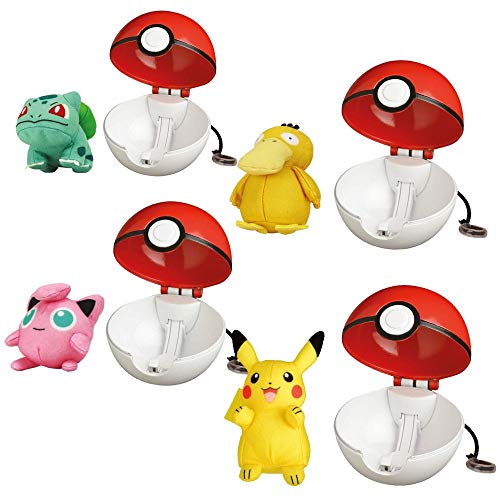 PoKéMoN Mini Figuras de Peluche con Action Poke Ball Conjunto de Acciones, Felpa:Bulbasaur