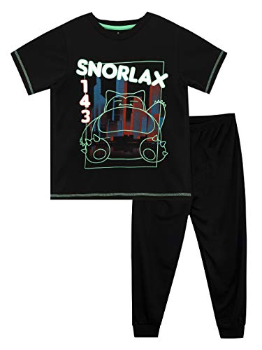 Pokèmon Pijamas de Manga Corta para niños Snorlax Brilla en la Oscuridad 7-8 Años