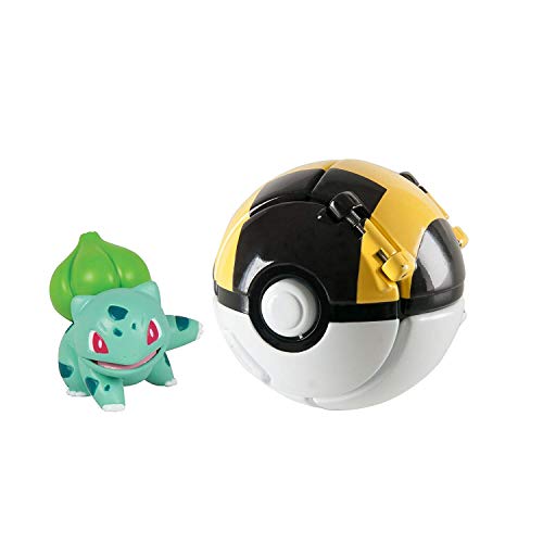 Pokémon Throw 'n' Pop Poké Ball, Bulbasaur And Ultra Ball Action Figure Toy For Children's Toy Set (bulbassur)