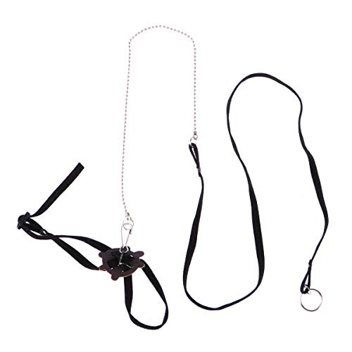 POPETPOP Arnés para mascotas Reptil cuerda tortuga lagarto ajustable para entrenamiento al aire libre Soft Strap (negro)