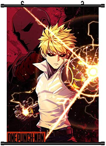 Póster Art Anime One Punch Man Fabric Wall Scroll Poster (16" X 23") Inches (Punch 05),Punch 04