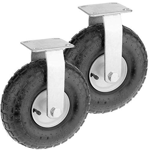 PrimeMatik - Rueda neumática Fija 2-Pack 136 Kg 10x3,5" 254x89 mm para carros y Plataformas de Transporte PrimeMatik - Rueda neumática Fija 2-Pack 136 Kg 10x3,5" 254x89 mm para carros y Plataformas de Transporte