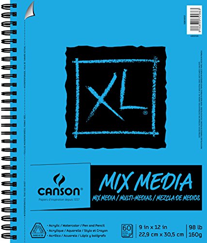 Pro-Art 457489 Canson XL Multi-Media Paper Pad 9 pulgadas x 12 pulgadas -60 Hojas
