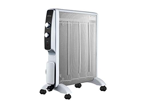 PURLINE MR2000W Calefactor Radiador Eléctrico Bajo Consumo con Panel de Mica hasta 2000 W Color Blanco con Ruedas y Termostato PURLINE MR2000W Calefactor Radiador Eléctrico Bajo Consumo con Panel de Mica hasta 2000 W Color Blanco con Ruedas y Termostato