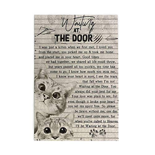 Puzzles for Adults Cat Waiting at The Doors 1000 Piece Jigsaw Puzzles Kids Puzzle Educational Fun Game Intellectual Decompressing Toys Gift Pictures Puzzle