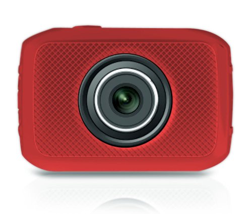 Pyle PSCHD30RD - Videocámara de Alta definición 720p (cámara de 5 MP, Pantalla táctil de 2", Entrada de Tarjetas Micro SD, Estuche Impermeable) Rojo