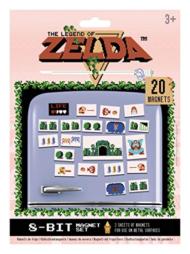 Pyramid The Legend of Zelda-Set De Imanes Retro, Cerámica, Multicolor, 18 x 24 x 0, 3 cm