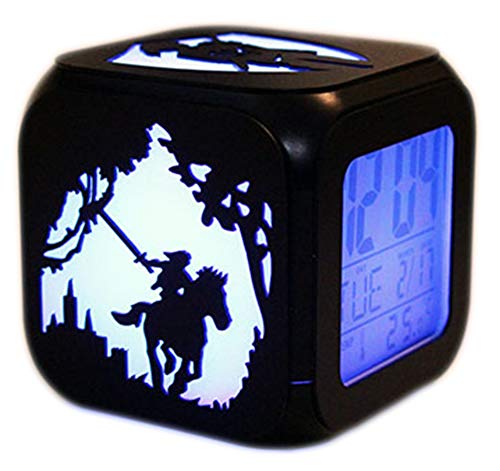 QMMCK Despertador LED Estéreo 3D Zelda Legend Creative Night Light Despertador Electrónico Junto a la Cama - Siete Colores